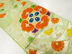 アンティーク　束ね熨斗に華紋模様織出し袋帯（材料）